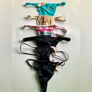 NWT 6 Victoria’s Secret G-String Bikinis S & M Size